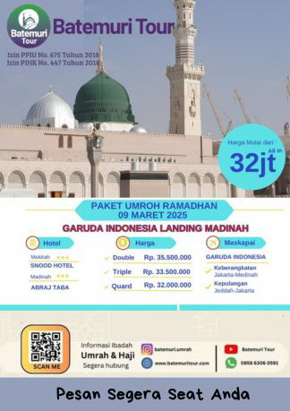 Paket Umrah Ramadhan Attaqwa – BTT , Keberangkatan 09 Maret 2025